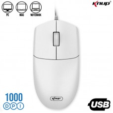 Mouse Com fio USB 1000Dpi KP-MU009 Knup - Branco